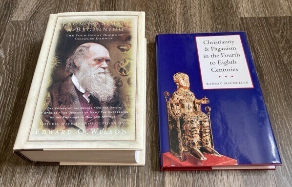 From So Simple a Beginning by Charles Darwin and Christianity and Paganism in the Fourth to Eight Centuries by Ramsay MacMullen