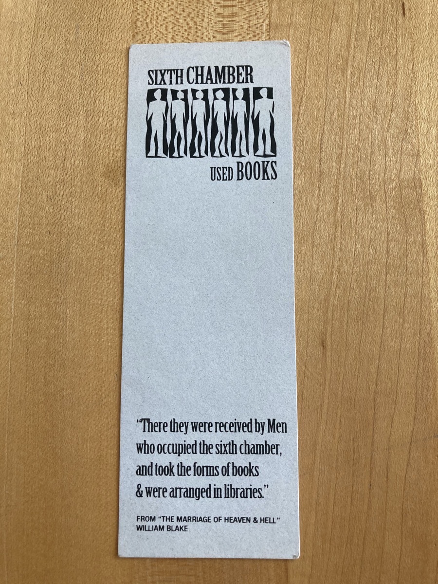 Front of Sixth Chamber bookmark