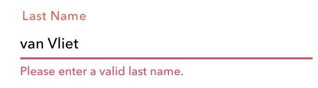 Please enter a valid last name.