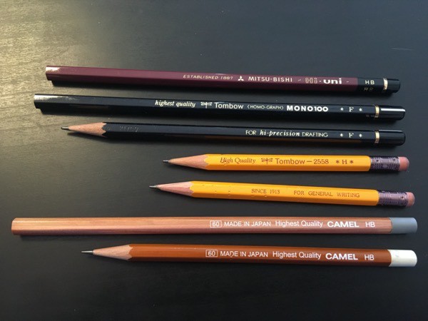 A selection of Japanese pencils
