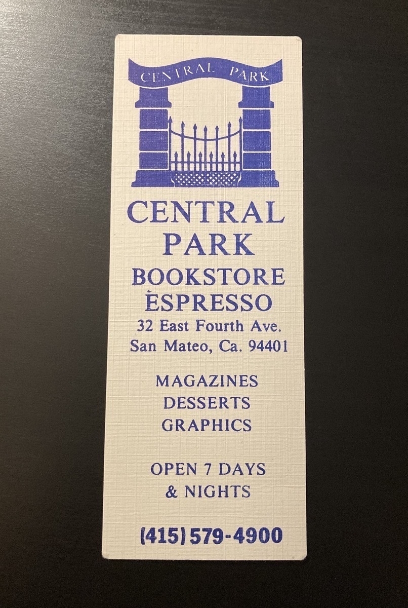 Central Park Bookstore Espresso in San Mateo CA