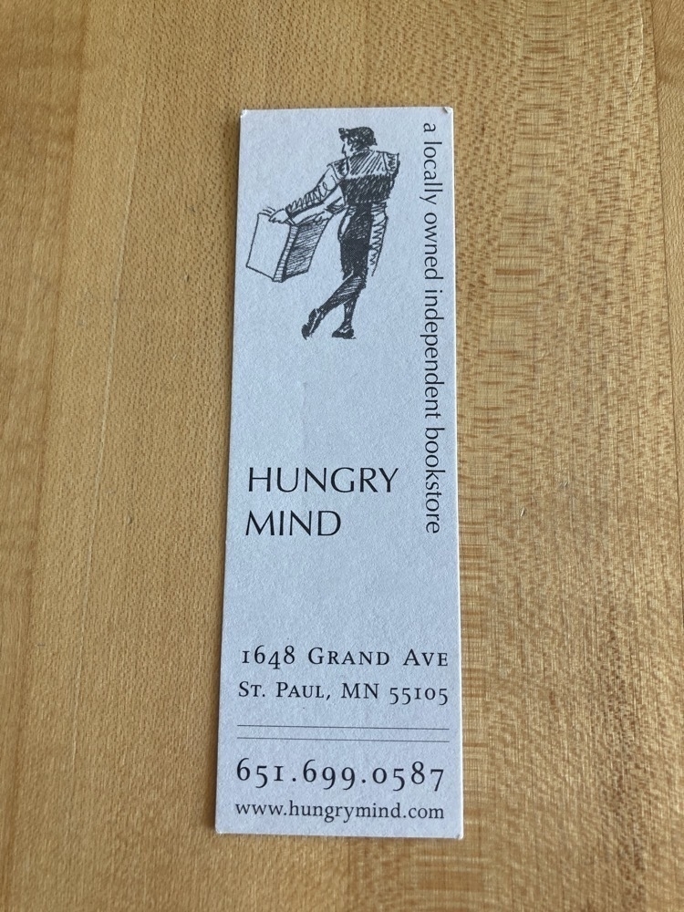 Hungry Mind bookmark with a matador using a book for his cape or possibly muleta