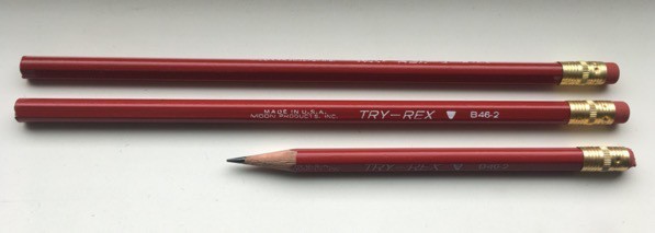 three Try-Rex pencils